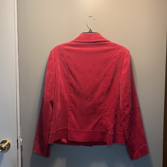 Fuschia pink zipper closure long sleeved blazer - Picture 4 of 6